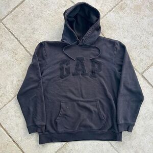 Gap Men's Black and Grey Hoodie
